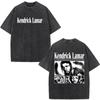 Rapper Kendrick Lamar DAMN Washed T-shirts Men's Women Clothing Fashion Vintage Casual Oversized Short Sleeve T Shirt Streetwear
