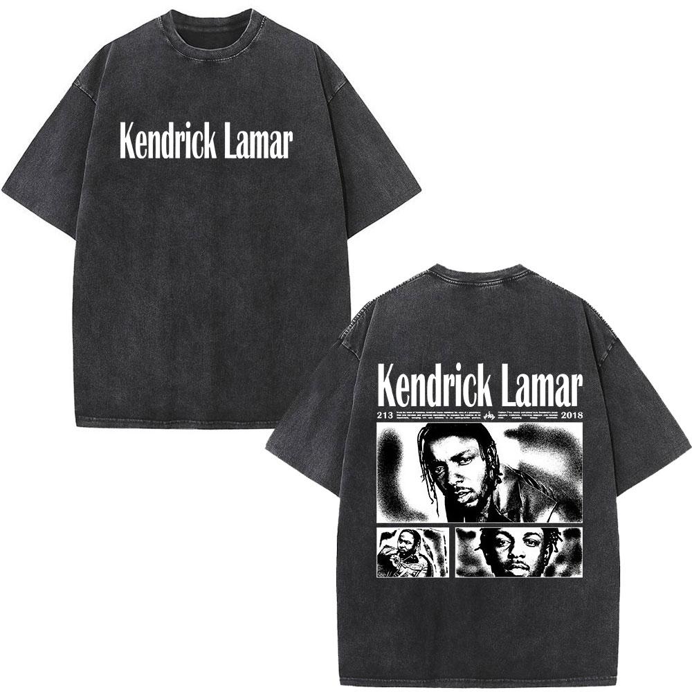 Rapper Kendrick Lamar DAMN Washed T-shirts Men's Women Clothing Fashion Vintage Casual Oversized Short Sleeve T Shirt Streetwear