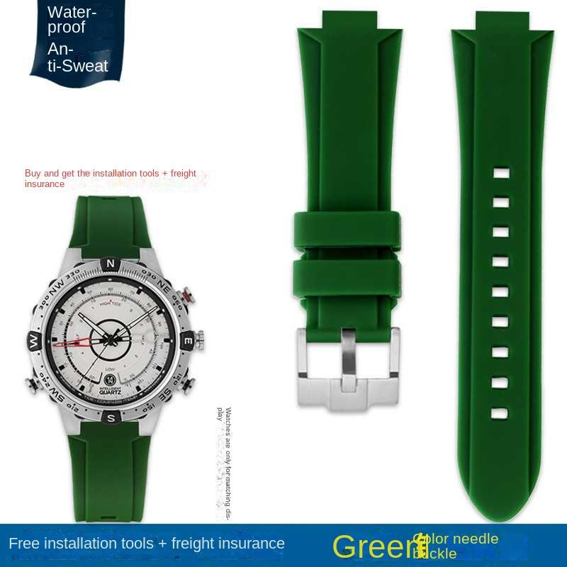 Выпуклый ремешок для часов Силиконовый браслет для timex T2N738 T2N739 T2N720 T2N721 T49706 Ремешок для часов с бабочкой Резиновый ремешок 24X16 мм