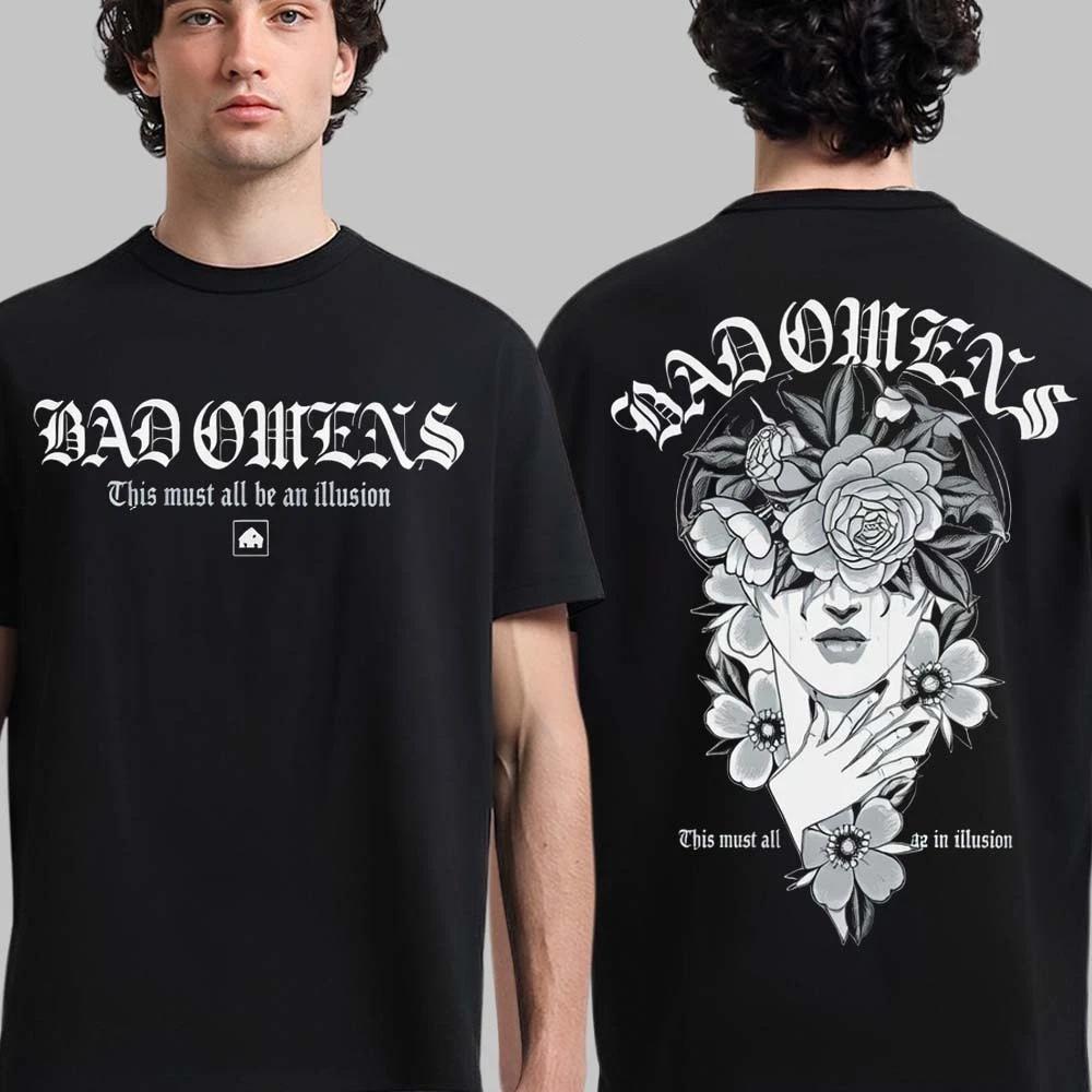 Bad Omens Do You Feel Love 2026 Североамериканский тур Удобная и дышащая ретро-футболка Y2k Ins - Мужская летняя хлопковая Gr...