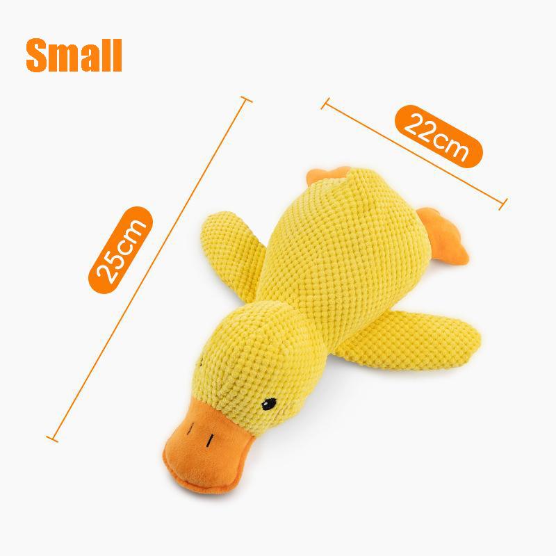 Fun Eco-friendly Plush Dog Chew Toy Pink Squeaky Duck Bite Resistant for Aggressive Chewers Teething Puppies Stress Relief