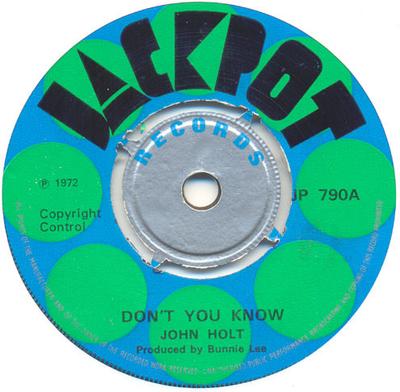 7-дюймовая пластинка JOHN HOLT Разве ты не знаешь Напрасный риск JP790 Jackpot 1972 UK Регги Ска Даб Б/у