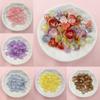 100Pcs 9.5mm Multicolor Small Floral Acrylic Beads  Beaded Material with Hole For DIY Bracelet Necklace Jewelry Making Jewelry Accessory