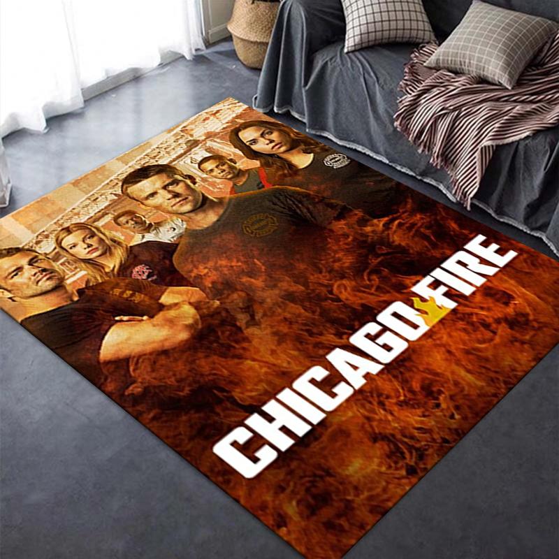 2025 New Chicago Fire Carpet Rug for Living Room Bedroom Home Sofa Decoration,Kids play Non-slip Floor Mat