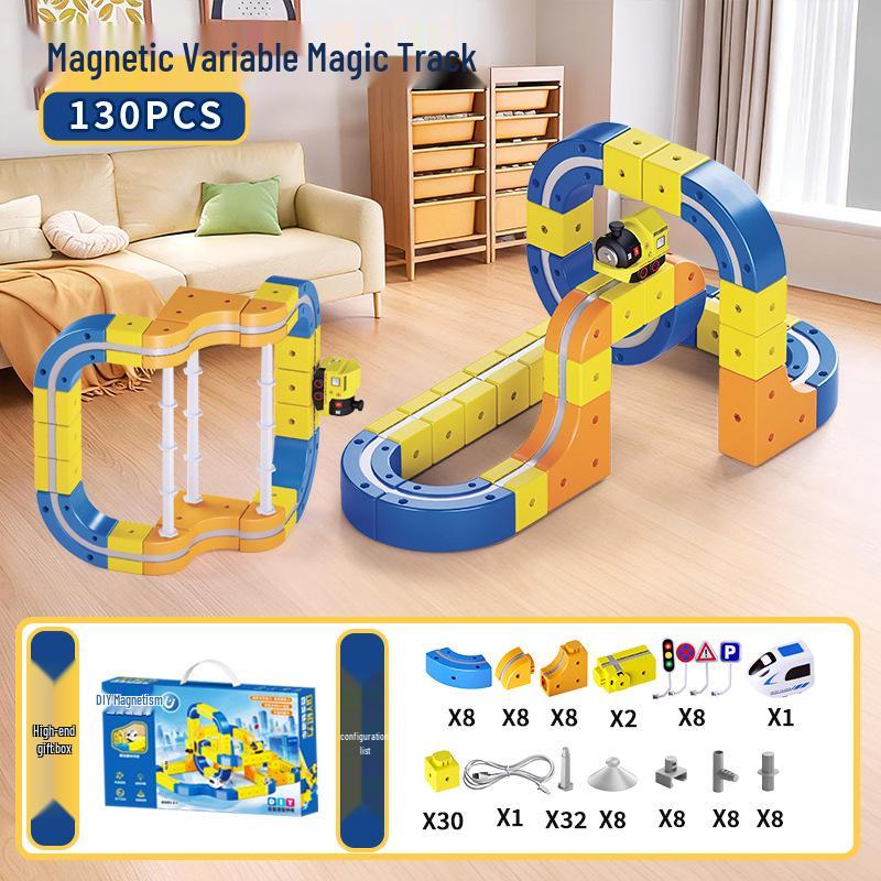 Kids' Magnetic High-Speed Rail Train Track DIY Assembly Toy
