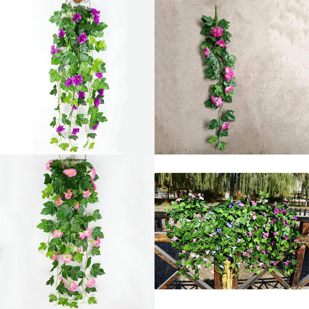 Реалистичная подвесная корзина искусственный цветок ипомея лиана для потрясающего домашнего настенного декора