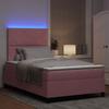 LED Box Spring Bed with Headboard Pink 120 x 190 cm Velvet