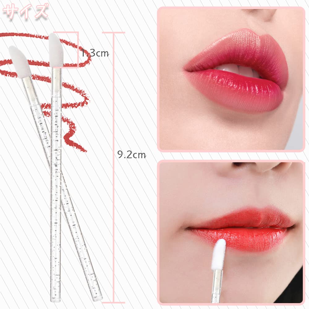 Disposable Lip Set of 100 Makeup Lipstick Lip Gloss Lip Makeup Lip Gloss Easy To Gentle On the Cosmetic Eyebrow Eyeshadow Lipstick Brushes, Brushes,