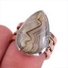 Natural Crazy Lace Agate Gemstone Two Tone 925 Sterling Silver Ring Size 6 K3P77
