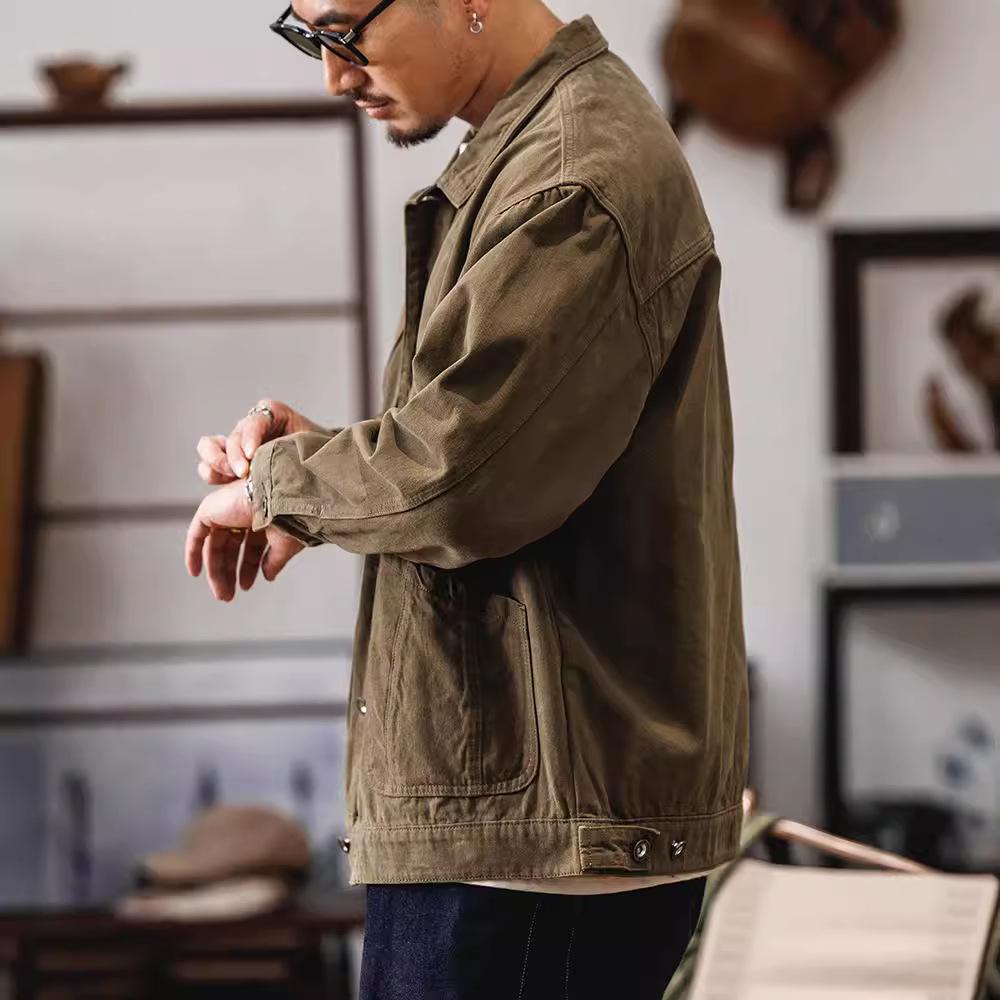 Американская охотничья куртка мужская тяжелая модная брендовая ретро-туловка верхняя повседневная чистая хлопковая мужская джинсовая куртка