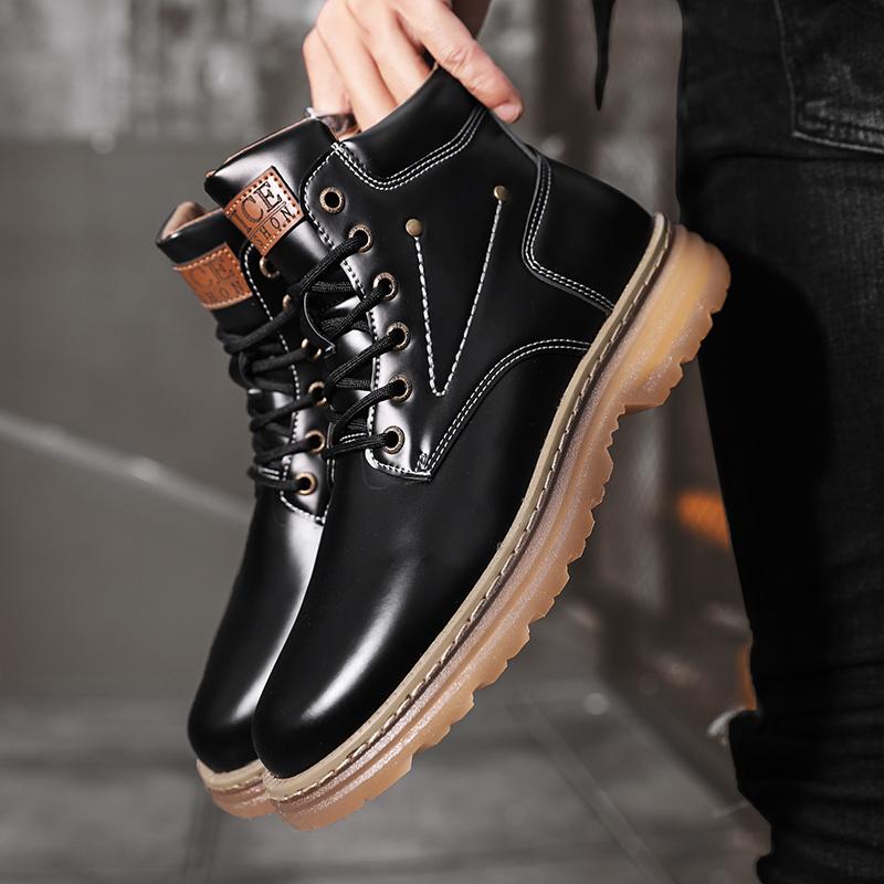 Роскошные мужские военные ботинки из микрофибры, мужские армейские ботинки на шнуровке, рабочая обувь с рантовой строчкой, уличные мужские зимние ботильоны, повседневные