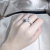 White Copper Hand Edged European and American Six Claw Ring Luxury One Carat Imitation Diamond Ring for Women