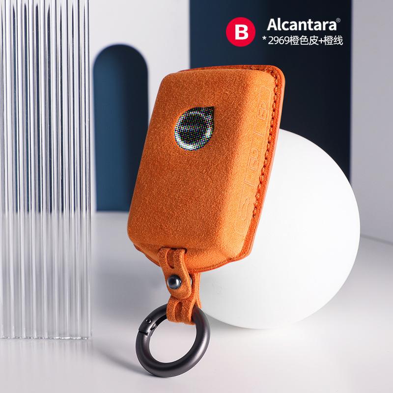from Italy suede Car Key Case Cover For Volvo S60 S90 XC40 XC60 XC90 V60 V90 T6 T8 Car Keychain Protector Shell Accessories