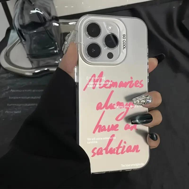 Чехол для телефона с надписью «English Letter Lips Label» для iPhone 16 15 Pro Max 14 13 12 11 Pro XR XS 7 8 16 Plus SE2, противоударный чехол