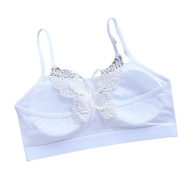 Тренировочный бюстгальтер для девочек, нижнее белье для подростков, дышащий мягкий жилет для подростков 8-16 лет