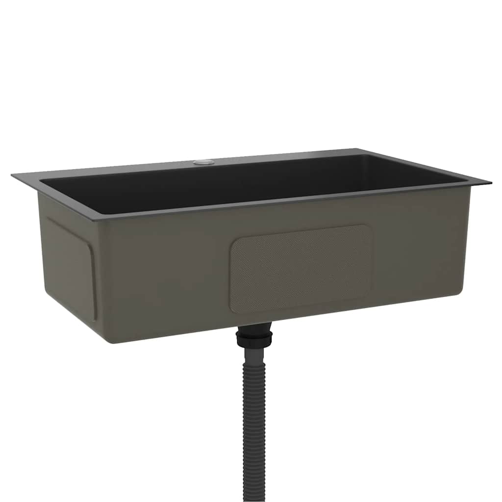 Handcrafted Built in Sink Black Stainless Steel