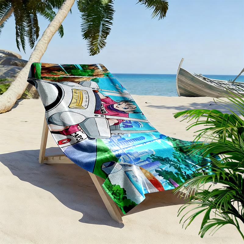 Dragon Ball Print Beach Towel, Large Soft Quick Dry Towel for Beach Camping Swimming
