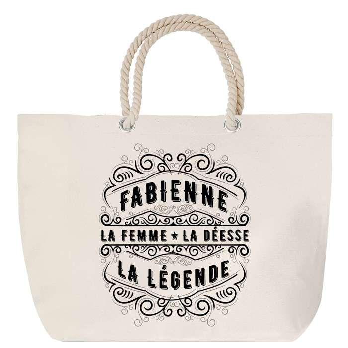 Sac de plage - PLANETEE - Fabienne Légende - Anse corde - Grand format - Personnalisé
