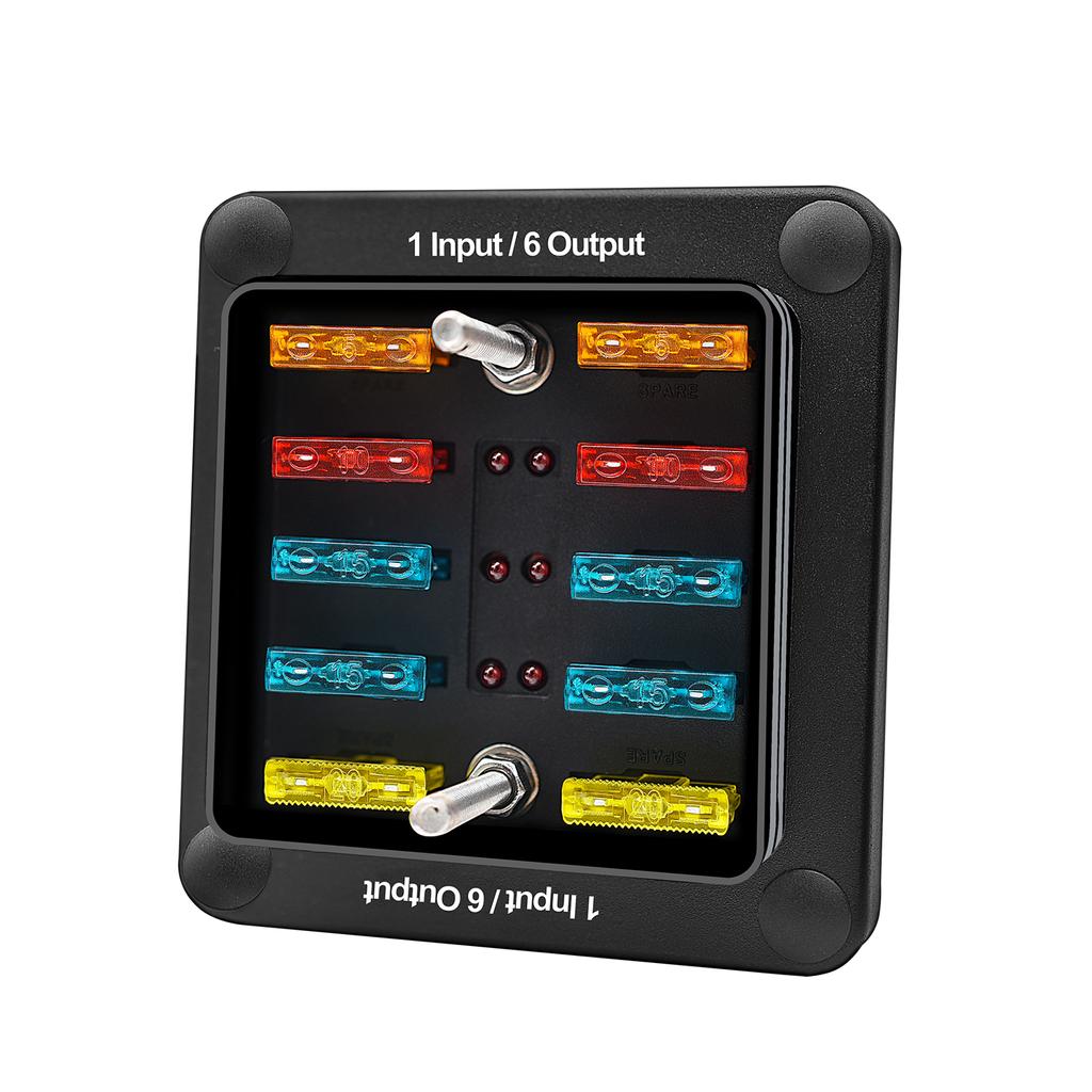 6-контактный блок с держателем коробки цепи заземления для защитной крышки светодиодная индикация болтовые клеммы для автомобиля морской низкий профиль отрицательная шина водонепроницаемый