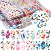 Vibrant Butterfly & Floral Nail Art Transfer Stickers Set - Easy-to-Apply, Self-Adhesive Decals with Diverse Designs for Stunning Manicures