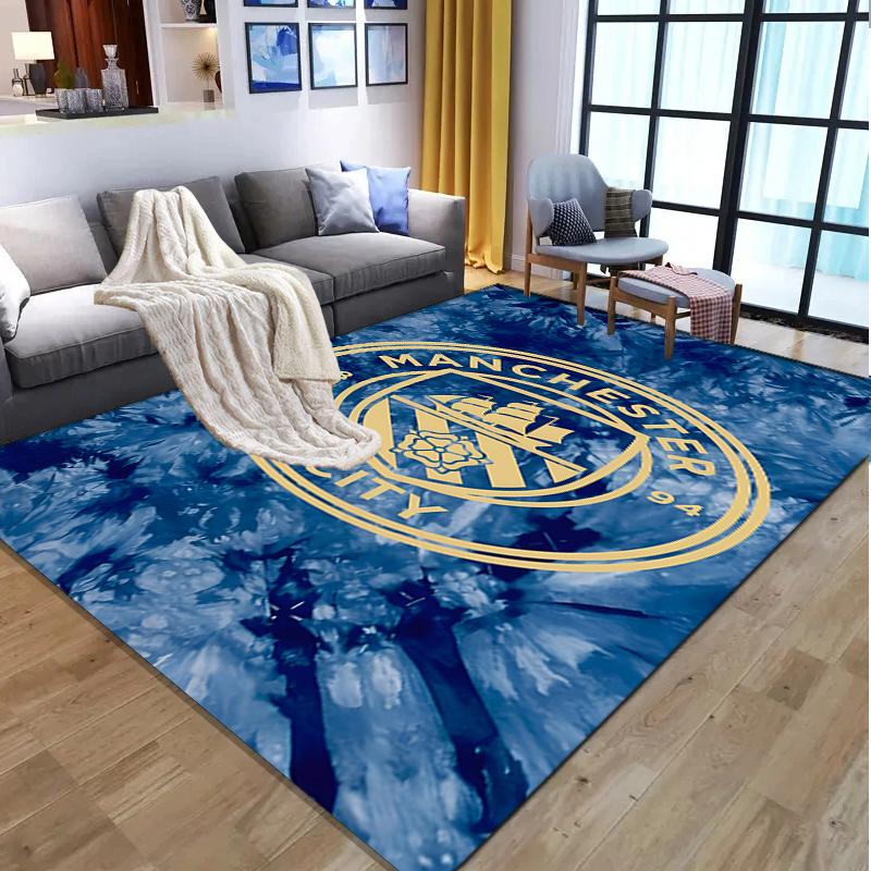 Football team City FC Pattern Rug, Indoor/Outdoor Mat, for Picnic, Gameroom, Bedroom, Office, Living Room, Home Decor Carpet, Birthday Gift