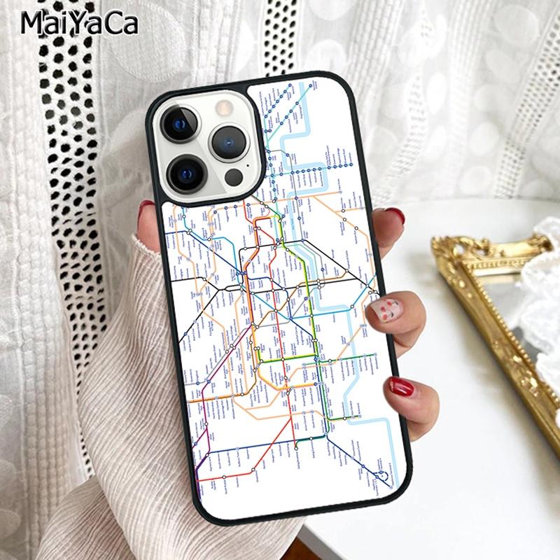 Чехол для телефона London Underground Tube Map Для iPhone 17 Air 16 16e 15 plus 11 12 13 14 pro max корпус coque