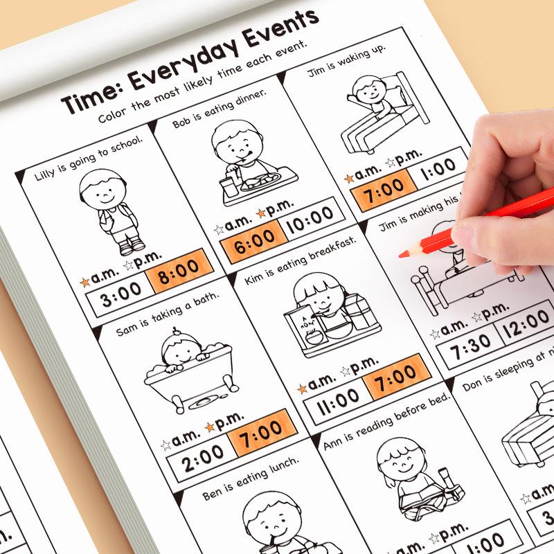 Cross-Border Telling Time: Kids' Fun Clock Practice & Learning Book