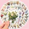 60 шт. наклеек с цветочным букетом - водонепроницаемые виниловые наклейки для ноутбуков, бутылок с водой, матовая отделка, декор в мультяшном стиле с яркими цветочными узорами