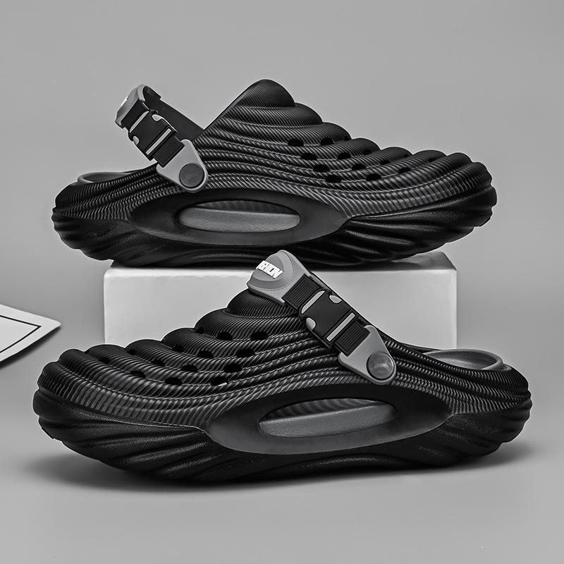 New ModelMen'S Hole Shoes Wear Non-Slip Sports Bag Head Slippers Step On Shit Feeling Driving Dual-Purpose Casual Beach Sandals
