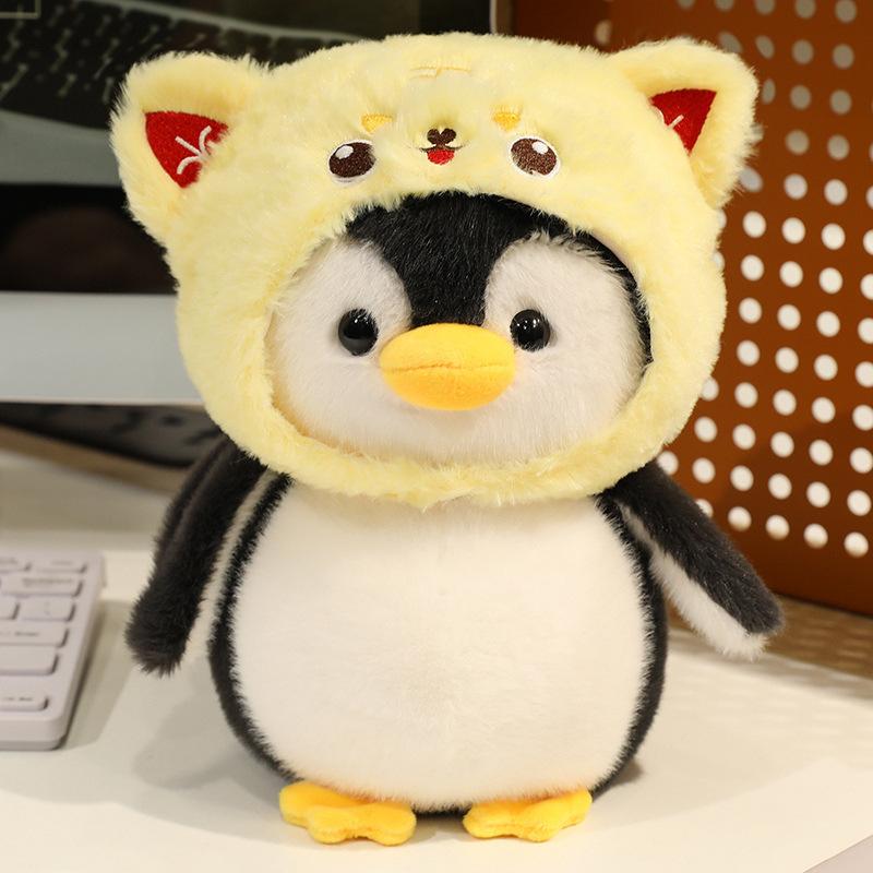 Cartoon Cute Penguin Turned Cat Shark Doll Plush Toy Kitten Doll Children Soothing Doll
