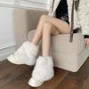 Модные милые пушистые ботильоны для женщин 2025 зима новые пушистые плюшевые теплые легкие зимние ботинки тренд уютная меховая обувь botas mujer