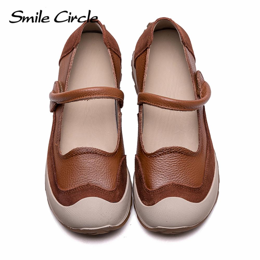 Туфли Мэри Джейн из натуральной кожи женские туфли с круглым носком и пряжкой на плоской подошве модная удобная повседневная обувь