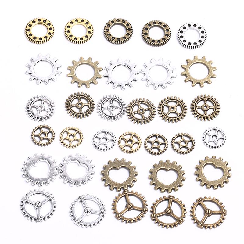 100Pcs Antique Steampunk Mini Wheel Gear Charms Pendant Diy Jewelry Making Craft