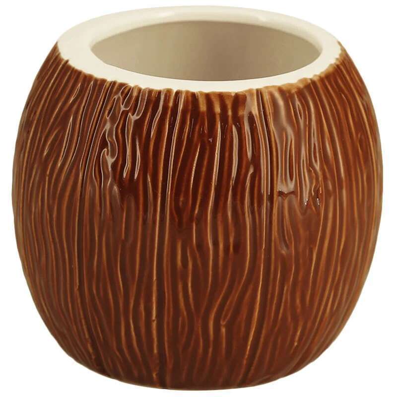Coconut TIKI Mug Hawaiian Bar Decor Drinkware Ceramic Cocktail Glass Tropic Amorous Feelings Beach Party Mug Cup Beer Steins