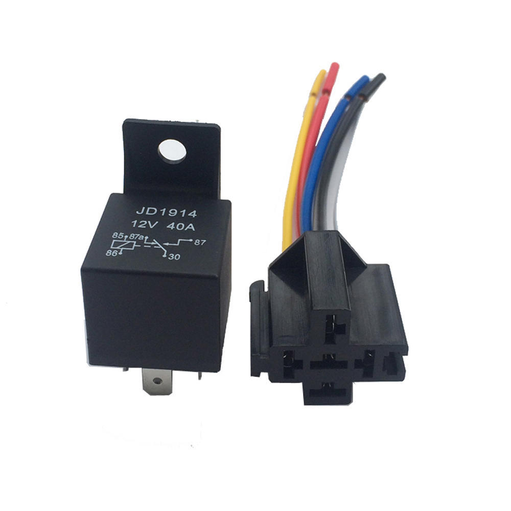 12V 40A AMP 5 SPDT Car Truck Auto Automobile Automotive Relay with 5 Pin Socket 5 Wires for GPS Lamplight Fan Air