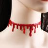 Metal Bloody Collar Resin Halloween Bloody Choker Prank Gift Halloween Decoration Necklace  Women