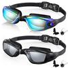 2 Pack Swimming Goggles Anti-Fog UV Protection Adjustable Swimming Glasses Professional Waterproof Swim Eyewear For Adult Youth