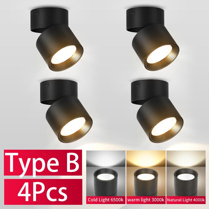 Светодиодный точечный светильник, складной точечный светильник поверхностного монтажа, 220 В, 10/15 Вт, точечные лампы, домашнее декоративное освещение для гостиной, кухни