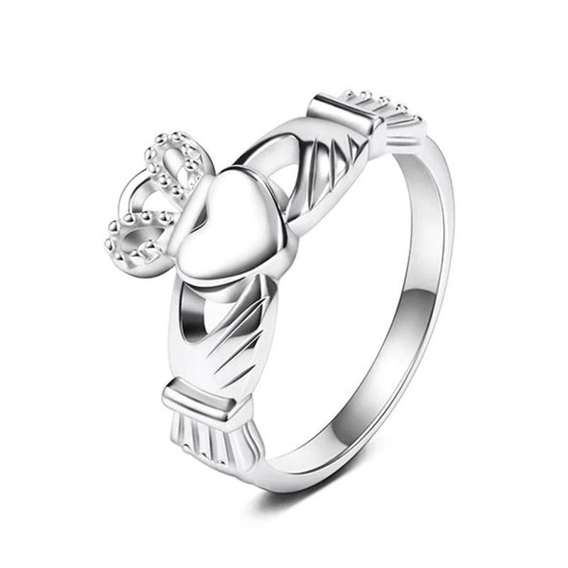 Arvaleff S925 Sterling Silver Wide Edge Hollow Heart Cross Ring