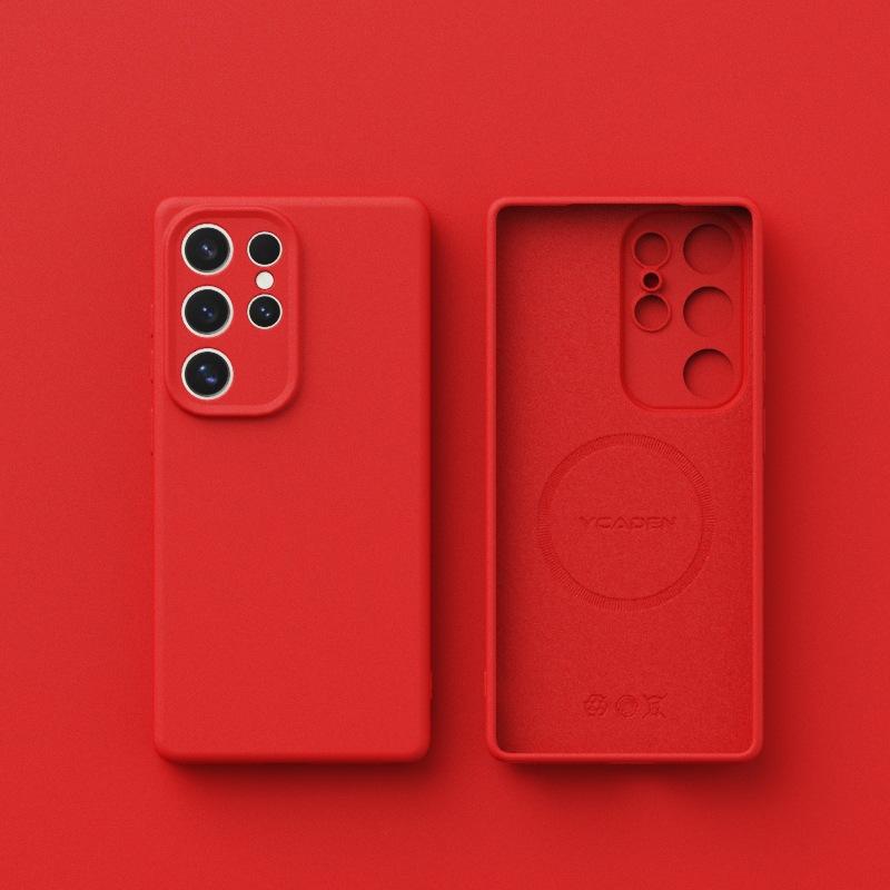 Новый Samsung S25ulta Жидкий силикон Подходит для S24 Мягкий чехол Магнитный S23u Полностью закрывающий Противоударный Чехол для мобильного телефона Простой