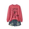 Womens Casual Printed Pullover Sweatshirt - Fashionable All-match Long Sleeve Top