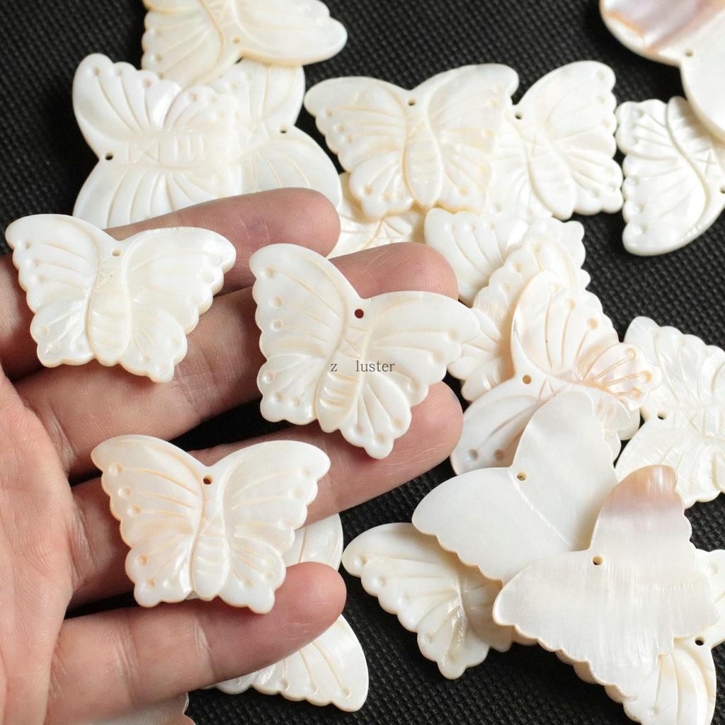 Natural Shell Butterfly Freshwater Pendant: Handmade Headdress, Hairpin, Necklace Charm, DIY Jewelry Accessory.