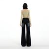 No legs slightly pulled jeans women's autumn new high waist loose and thin versatile wide leg flared pants