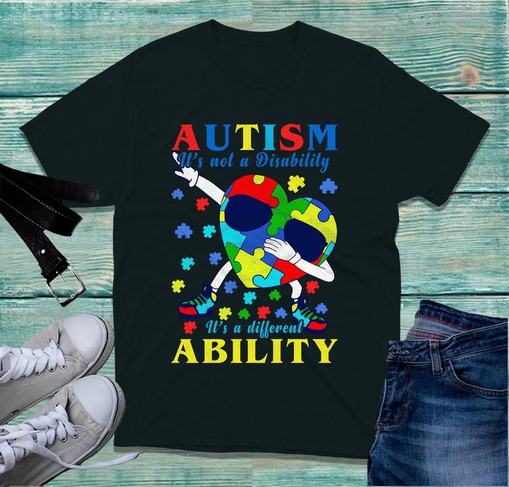 Autism Its Not A Disability TShirt Dabbing Autism Heart Autism Awareness Top