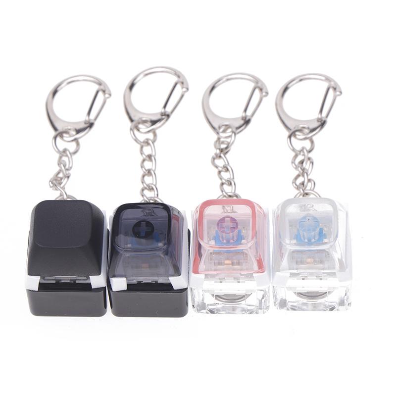 Mechanical Switch Keychain With Led Light Keyboard Key Chain Fidget Toy Keycap Stress Relief Novelty Toys Fidget Button Keyring