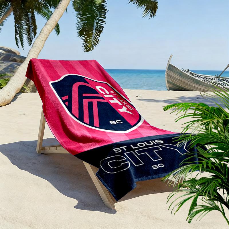 St.Louis City SC Print Beach Towel, Large Soft Quick Dry Towel for Beach Camping Swimming