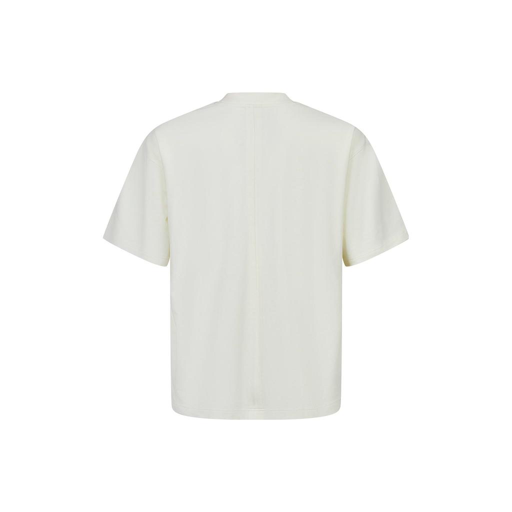 Футболка Li Ning X Jackie Chan Collaboration Kung Fu Series Pure Color Round Neck Casual Short Sleeve T Shirt Men Tops Paper-White AHST061-4