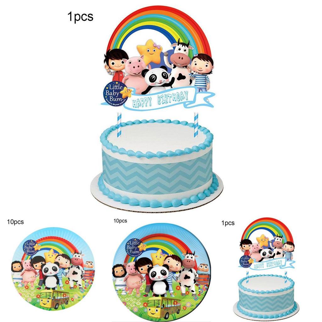 Принадлежности для дня рождения в стиле Little Baby Bum с праздничной посудой и декором