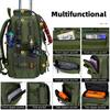 Tactical Climbing Fishing Backpack with Rod Holders Large Molle Hiking Bag Outdoor Fishing Lure Tackle Box Storage Rucksack