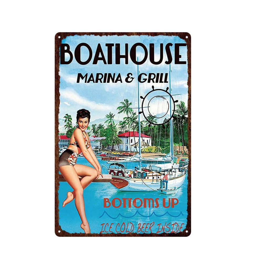 Жестяная картина Элегантная девушка пин-ап Ретро постеры Жестяная табличка Металлическая табличка Декор Стена Женский портрет Бар Паб Клуб Мужская пещера Картинки